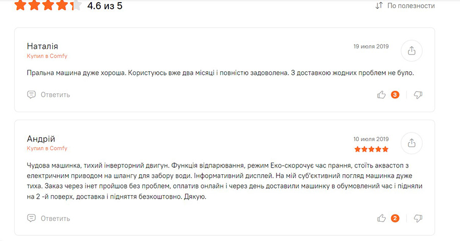 Відгук про пральну машину AEG LTX 7C373E